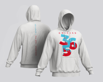 Chicago 365 Hoodie White w Large Front Logo