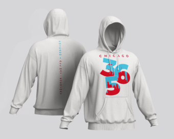 Chicago 365 Hoodie White w Large Front Logo