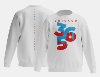 Chicago 365 Crew Neck White w Large Front Logo