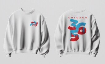 White Chicago365 Crew Neck With Large Back Logo